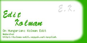 edit kolman business card